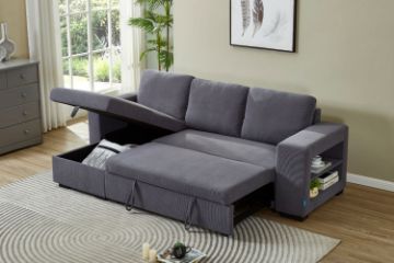 Picture of LUCENA Reversible Sectional Sofa Bed with Storage (Fine-striped Corduroy)