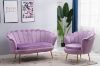 Picture of EVELYN Curved Flared Velvet Love Seat (Violet/Purple)