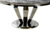 Picture of NUCCIO 137 Marble Top Stainless Round Dining Table (Dark Grey)