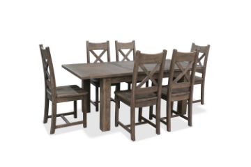 Picture of WESTMINSTER 7PC 150-200 Solid Oak Extension Dining Set  (Classic Walnut)