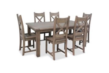 Picture of WESTMINSTER Solid Oak Wood 7PC Dining Set (Classic Walnut)