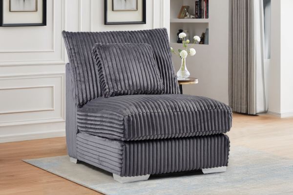 Picture of WINSTON Corduroy Modular Sofa (Grey) - Armless Chair