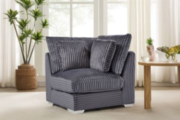 Picture of WINSTON Corduroy Velvet Modular Sofa (Grey) - Corner Part