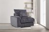 Picture of WINSTON Corduroy Modular Sofa (Grey) - Single LAF Armchair