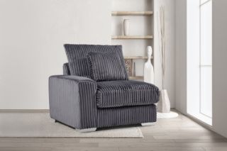 Picture of WINSTON Corduroy Velvet Modular Sofa (Grey) - Single LAF Armchair