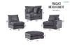 Picture of WINSTON Corduroy Modular Sofa (Grey) - Armless Chair