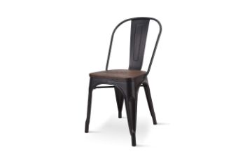 Picture of TOLIX Replica Dining Chair With Solid Pine Wood (Matt Black)