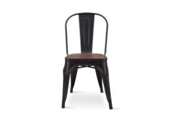Picture of TOLIX Replica Dining Chair With Solid Pine Wood (Matte Black)