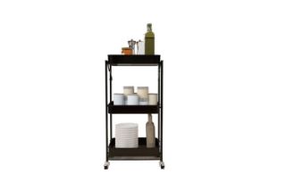 Picture of KRISTINA Foldable 3 Tier Wheel Trolley - Black