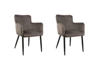 Picture of MILLY Velvet Armchair (Grey) - 2 Chairs in 1 Carton