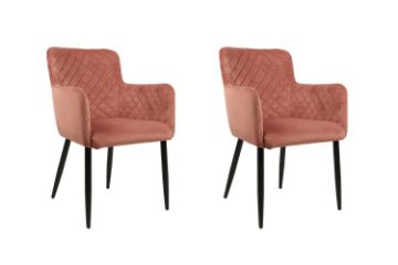 Picture of MILLY Velvet Armchair (Rose) - 2 Chairs in 1 Carton