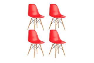 Picture of DSW Replica Eames Dining Side Chair (Red) - 4 Chairs in 1 Carton