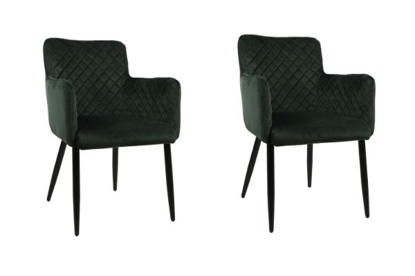 Picture of MILLY Velvet Armchair (Green) - 2 Chairs in 1 Carton