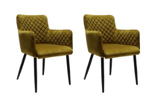 Picture of MILLY Velvet Armchair (Yellow) - 2 Chairs in 1 Carton