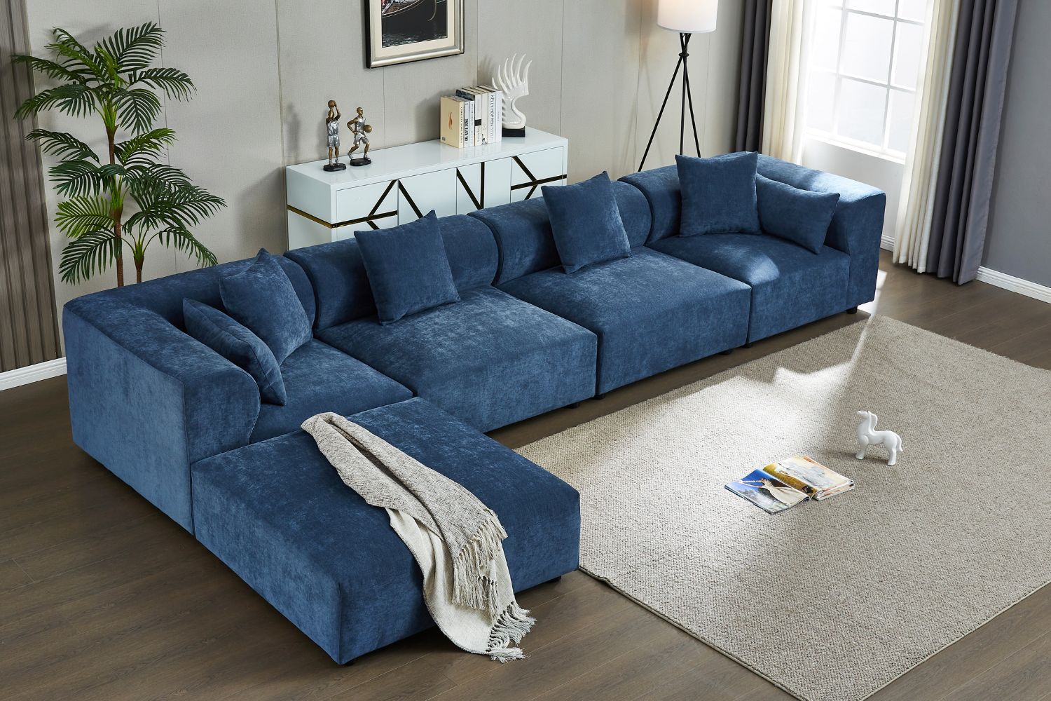 BARI Memory Foam Fabric Modular Sofa