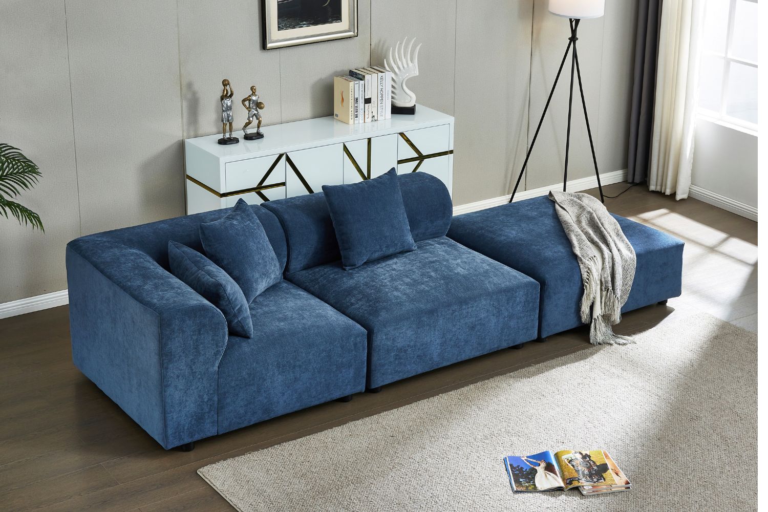 BARI Memory Foam Fabric Modular Sofa