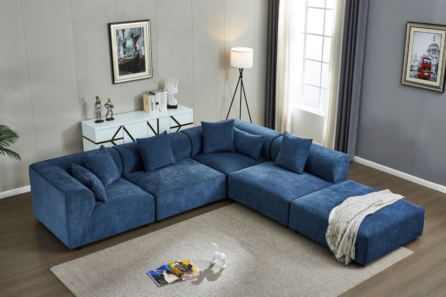 BARI Memory Foam Fabric Modular Sofa