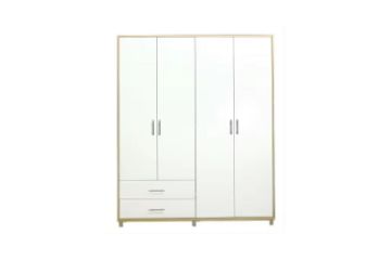 Picture of DUBLIN 4-Door 2-Drawer Wardrobe (White & Oak Colour) 