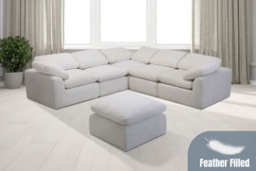 Picture of ALBERT Feather Filled Modular Sofa Range - Water, Oil & Dust Resistant (Off-white)