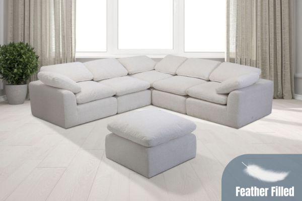 Picture of ALBERT Feather Filled Modular Sofa Range - Water, Oil & Dust Resistant (Off-white)