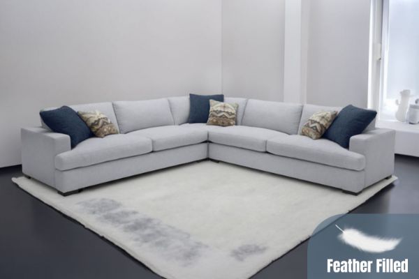 Picture of GOODWIN Feather Filled Sectional Sofa - Dust, Water & Oil resistant (Light Grey)