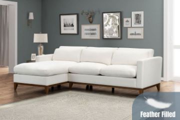 Picture of VENICE Feather Filled Fabric Sectional Sofa  (White) 