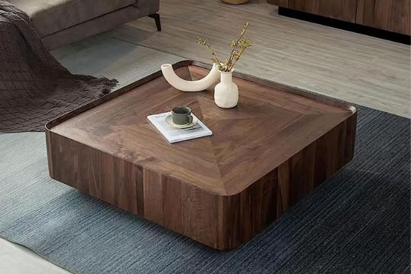Picture of SKARA Genuine Walnut Veneer Square Coffee Table