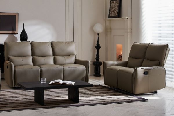 Picture of NICOLE Genuine Leather Reclining Sofa Range - 3RR + 2RR Sofa Set 