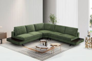 Picture of OLSEN Aragon Fabric Corner Sofa (Green)