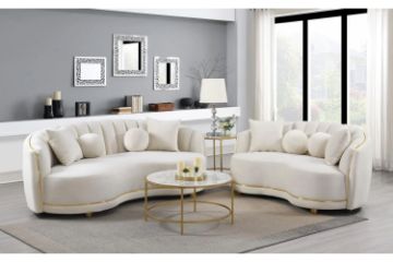 Picture of WESLEY 3/2 Velvet Sofa Range (Beige)