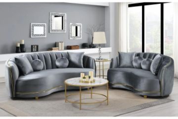 Picture of WESLEY 3/2 Velvet Sofa Range (Grey)