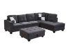 Picture of NEBULA Premium Sectional Sofa with Storage Ottoman & Drop-Down Console (Dark Grey)