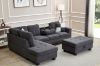 Picture of NEBULA Premium Sectional Sofa with Storage Ottoman & Drop-Down Console (Dark Grey)