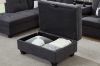 Picture of NEBULA Premium Sectional Sofa with Storage Ottoman & Drop-Down Console (Dark Grey)