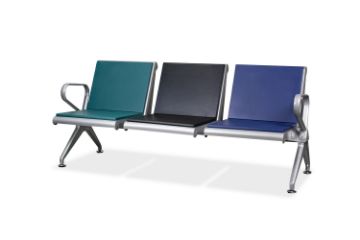 Picture of ORBIT 3 - Seater Tandem Seating with Cushion (Mix Black, Blue & Green)