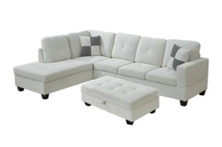 Picture of NEBULA Premium Sectional Sofa with Storage Ottoman - Chaise Facing Left (Off White)