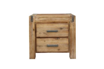 Picture of SPRINGBROOK 2-Drawer Solid Acacia Wood Bedside Table