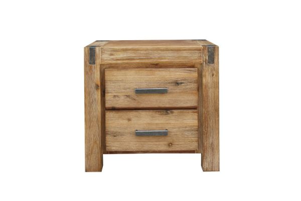 Picture of SPRINGBROOK 2-Drawer Solid Acacia Wood Bedside Table