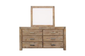 Picture of SPRINGBROOK 6-Drawer Solid Acacia Wood Dressing Table with Mirror