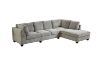 Picture of LIBERTY Premium Sectional Sofa (Light Grey)  - Chaise Facing Right with Regular Ottoman