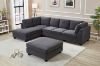 Picture of LIBERTY Premium Sectional Sofa (Dark Grey)  - Chaise Facing Right with Regular Ottoman