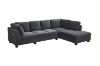 Picture of LIBERTY Premium Sectional Sofa (Dark Grey)  - Chaise Facing Right with Regular Ottoman