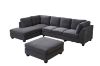 Picture of LIBERTY Premium Sectional Sofa (Dark Grey)  - Chaise Facing Right with Regular Ottoman