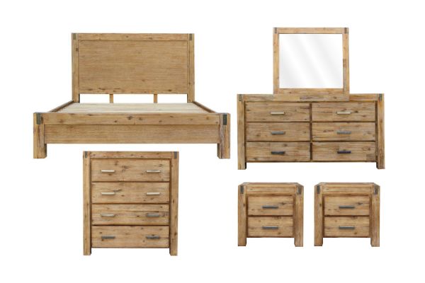 Picture of SPRINGBROOK 4PC/5PC/6PC Solid Acacia Wood Bedroom Combo in Queen Size