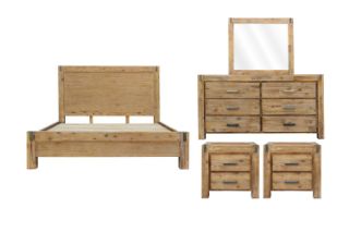 Picture of SPRINGBROOK Solid Acacia Wood Bedroom Combo Set in Queen Size - 5PC Combo