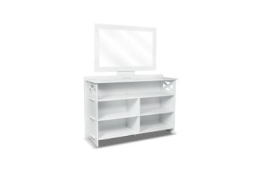 Picture of LEGARE Tool Free COTTAGE Dresser with Mirror by Legaré (White)