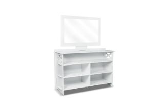 Picture of LEGARE Tool Free COTTAGE Dresser by Legaré (White) - Single Dresser with Straight Mirror