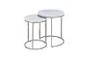 Picture of AYDAN Nesting Side Table with White Marble Top and Silver Legs