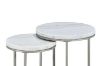 Picture of AYDAN Nesting Side Table with White Marble Top and Silver Legs