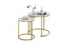 Picture of AYDAN Nesting Side Table with White Marble Top and Gold Legs